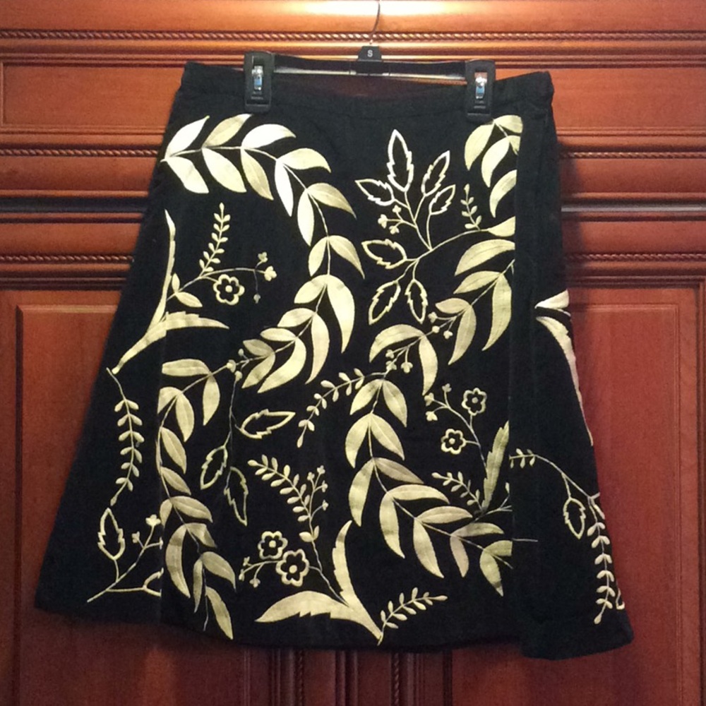 Odille Velvet embroidered skirt
